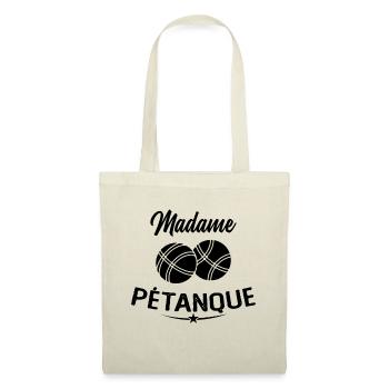 Madame Pétanque Humour Cadeau - Sac en tissu - nature - Devant
