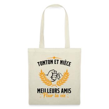 Tonton et Nièce Meilleurs amis pour la vie Cadeau - Sac en tissu - nature - Devant