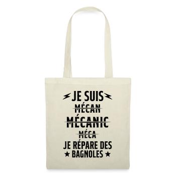 Je suis un Super Mecanicien - idée cadeau - Sac en tissu - nature - Devant