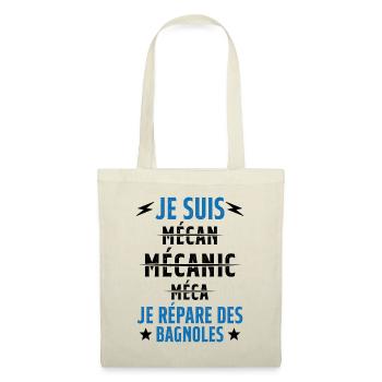 Je suis un Super Mecanicien - idée cadeau - Sac en tissu - nature - Devant
