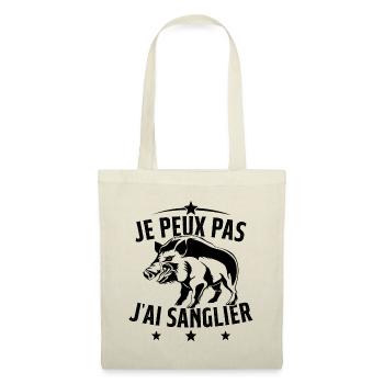 Je Peux Pas J'ai Sanglier Cadeau Chasseur - Sac en tissu - nature - Devant