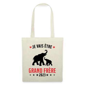 Je Vais Être Grand Frère en 2023 - Sac en tissu - nature - Devant