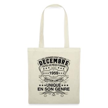Les légendes sont nées en Décembre 1959 - Sac en tissu - nature - Devant