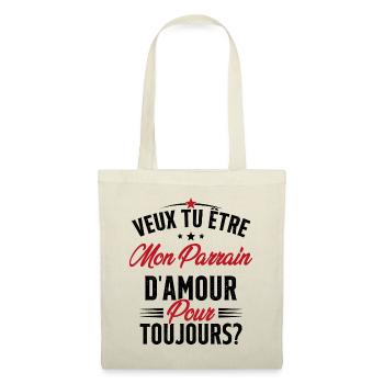 Veux Tu Être Mon Parrain D'amour pour toujours - Sac en tissu - nature - Devant