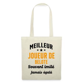 Jamais égalé meilleur Joueur de Belote Cadeau - Sac en tissu - nature - Devant