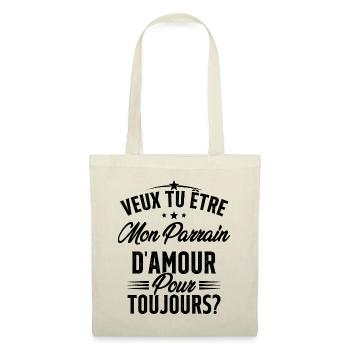 Veux Tu Être Mon Parrain D'amour pour toujours - Sac en tissu - nature - Devant