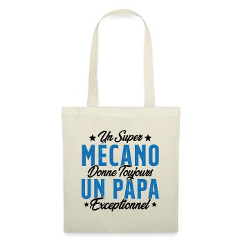 Mécano Papa Cadeau Drôle Fête Des Pères Garagiste - Sac en tissu - nature - Devant