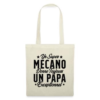 Mécano Papa Cadeau Drôle Fête Des Pères Garagiste - Sac en tissu - nature - Devant