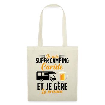 Super Camping Cariste et Je Gère la Pression - Sac en tissu - nature - Devant