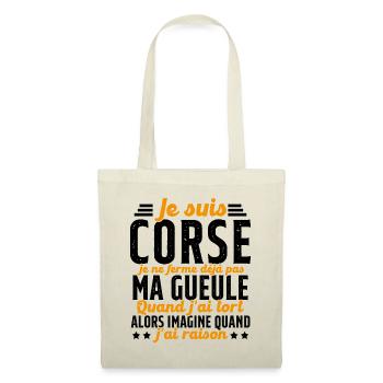 Corse je ne ferme pas ma gueule cadeau humour - Sac en tissu - nature - Devant