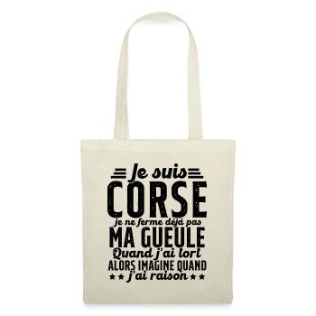 Corse je ne ferme pas ma gueule cadeau humour - Sac en tissu - nature - Devant