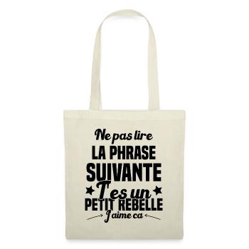 Ne pas lire la phrase suivante - Sac en tissu - nature - Devant