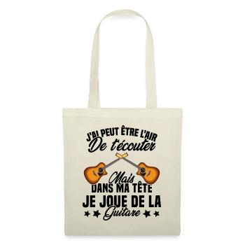 Je Joue De La Guitare Cadeau Humour Guitariste - Sac en tissu - nature - Devant