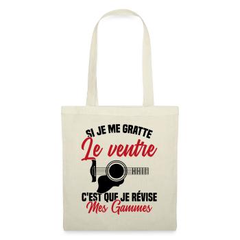 Si je me gratte le ventre humour guitariste - Sac en tissu - nature - Devant
