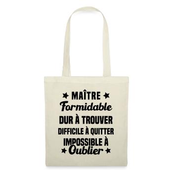 Maître Formidable Idée Cadeau Maître D'école - Sac en tissu - nature - Devant