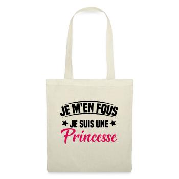 je m'en fou je suis une princesse - Sac en tissu - nature - Devant