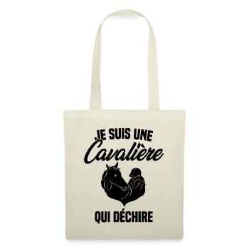 Je suis Une Cavalière Qui Déchire Chevaux Cadeau - Sac en tissu - nature - Devant