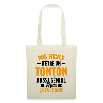 tonton génial cadeau humour tonton - Sac en tissu - nature - Devant
