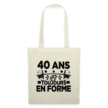 40 Ans et Toujours En Forme Gym Sport Muscu Cadeau - Sac en tissu - nature - Devant