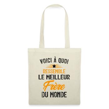 Voici à Quoi Ressemble le Meilleur Frère Cadeau - Sac en tissu - nature - Devant