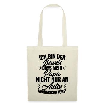 Je suis la preuve que papa ne se soucie pas seulement des voitures - Sac en tissu - nature - Devant