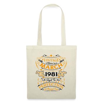 Vintage Born in March 1981 Birthday Gift - Tote Bag - nature - Front