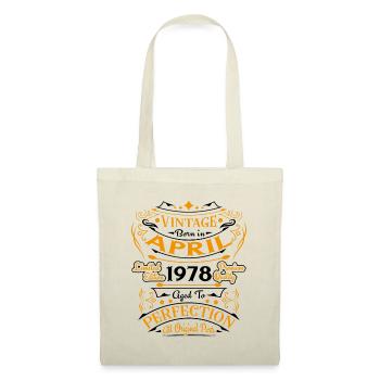 Jahrgang geboren im April 1978 Geburtstagsgeschenk - Stoffbeutel - Natur - Vorne
