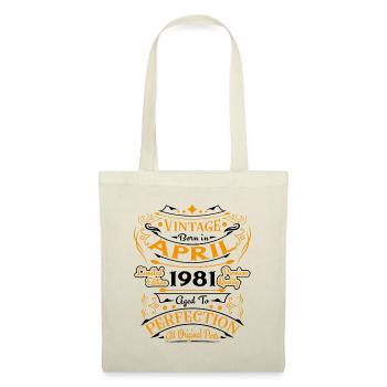 Jahrgang geboren im April 1981 Geburtstagsgeschenk - Stoffbeutel - Natur - Vorne