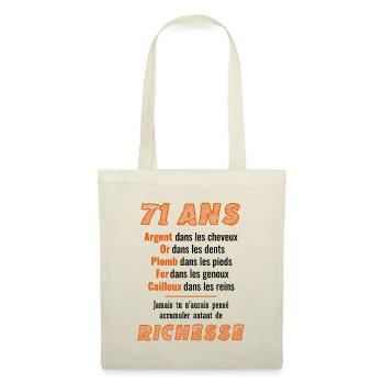 71 Year Old Birthday Funny Gift Idea - Tote Bag - nature - Front