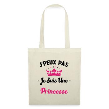 Je Peux Pas Je Suis une Princesse Humour Maman - Sac en tissu - nature - Devant