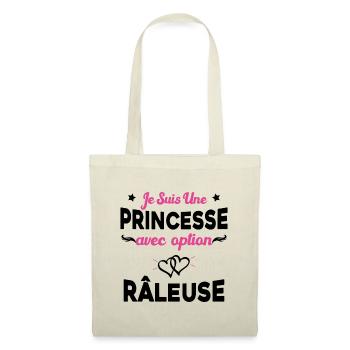je suis une princesse avec option râleuse femme - Sac en tissu - nature - Devant