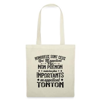 Les Plus Importants M'appellent Tonton Cadeau - Sac en tissu - nature - Devant