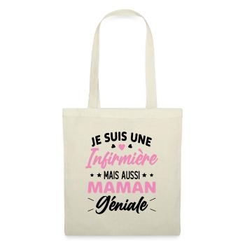 Je suis une infirmière et une maman géniale - Sac en tissu - nature - Devant