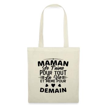 Maman je t'aime Mère Bébé Naissance Amour - Sac en tissu - nature - Devant