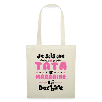 Je Suis Une Tata et Marraine Qui Déchire - Sac en tissu - nature - Devant