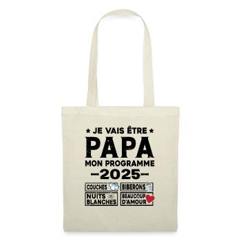 Je vais être papa mon programme en 2025 - Sac en tissu - nature - Devant