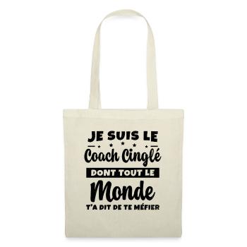Coach Cinglé Humour Coaching Sportif Cadeau - Sac en tissu - nature - Devant