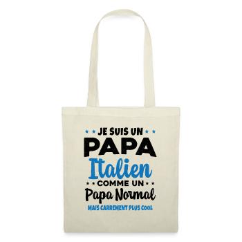 Homme Papa Pizzaiolo Italien Humour Cadeau - Sac en tissu - nature - Devant