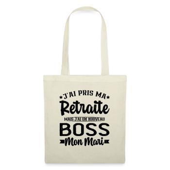 Femme Retraite J'ai Un Nouveau Patron Mon Mari - Sac en tissu - nature - Devant