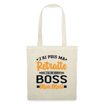 Femme Retraite J'ai Un Nouveau Patron Mon Mari - Sac en tissu - nature - Devant