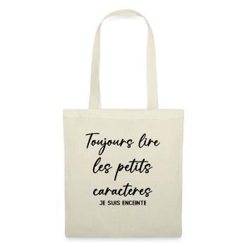 Femme Drôle Annonce Grossesse Future Maman Cadeau - Sac en tissu - nature - Devant