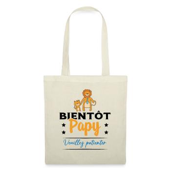 Homme Bientôt Papy Cadeau Futur Papy Grand-Père - Sac en tissu - nature - Devant