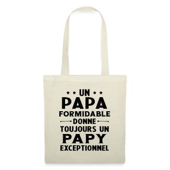 Un papa formidable - Papy exceptionnel Cadeau - Sac en tissu - nature - Devant