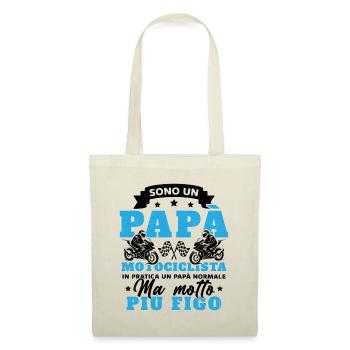Un père motard et un père normal plus cool - Sac en tissu - nature - Devant