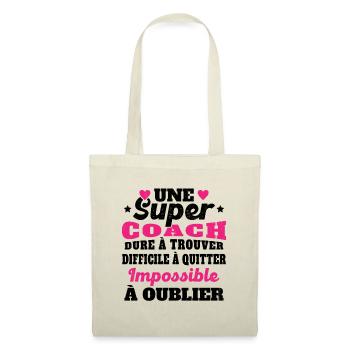 Une Super Coach Idée Femme Cadeau Humour - Sac en tissu - nature - Devant
