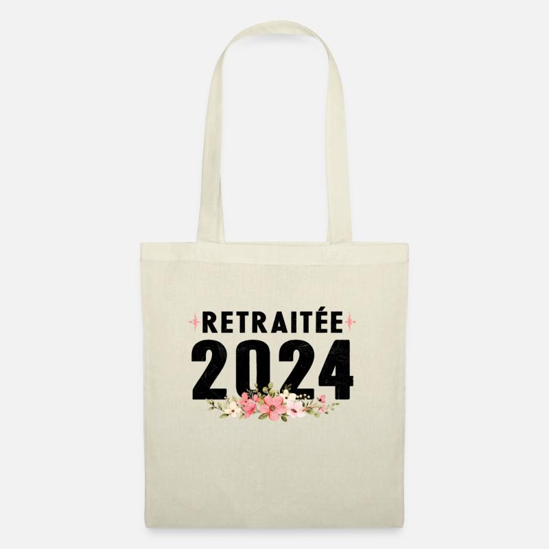 Retraitée 2024 - Sac en tissu - nature