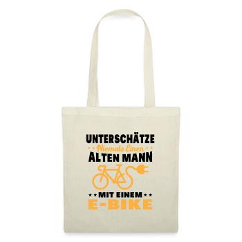 Einen alten Mann mit einem E-Bike - Stoffbeutel - Natur - Vorne