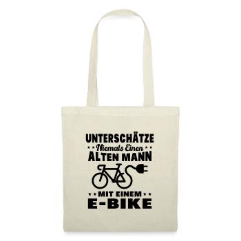 Einen alten Mann mit einem E-Bike - Stoffbeutel - Natur - Vorne