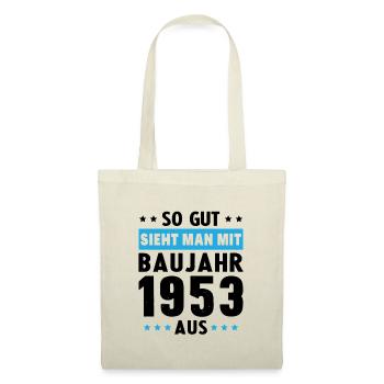 Geschenk Geburtstag 1953 Frau Mann Geschenkidee - Stoffbeutel - Natur - Vorne
