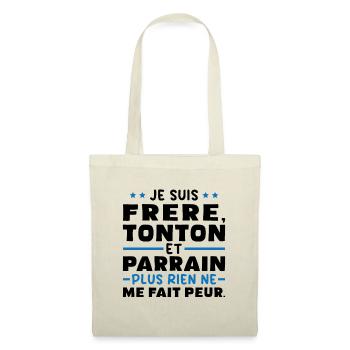 Frère tonton et Parrain - Sac en tissu - nature - Devant